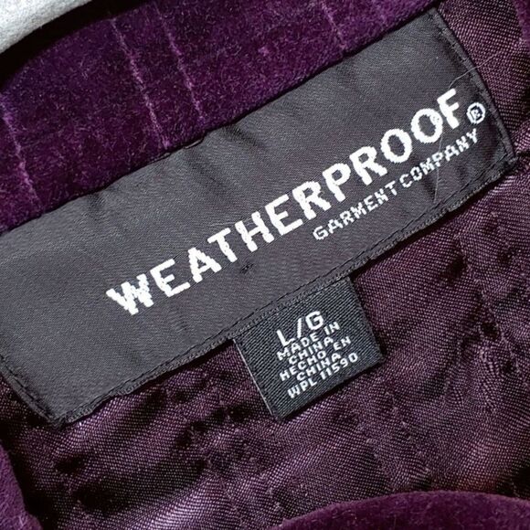 Weatherproof Purple Velvet Quilted Velour Vest Zip And Snap Up Womens Large - Picture 8 of 11
